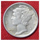 1918 D Mercury Silver Dime