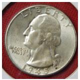 1945 Washington Silver Quarter