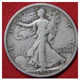 1917 Walking Liberty Silver Half Dollar