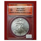 2015 (W) Silver Eagle 1oz ANACS MS70-First Release
