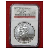 2011 Silver Eagle 1oz NGC MS70- 25th Anniversary
