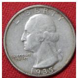 1935 S Washington Silver Quarter