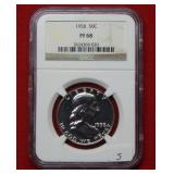 1958 Franklin Silver Half NGC PF68