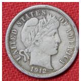 1912 Barber Silver Dime
