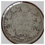 1907 Canada Silver Quarter Coin