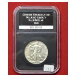 1940 S Walking Liberty Silver Half Dollar Coin ***