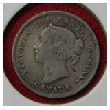 1901 Canada Silver 5 Cent Coin