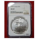 1995 Silver Eagle 1oz NGC MS69