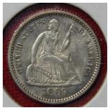 1869 Seated Liberty Half Dime