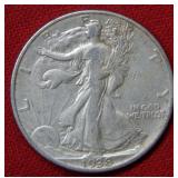 1938 D Walking Liberty Silver Half Dollar Coin