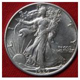 1939 S Walking Liberty Silver Half Dollar Coin
