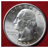 1935 S Washington Silver Quarter