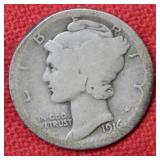 1916 D Mercury Silver Dime