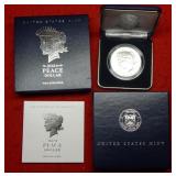 2024 Peace Silver Dollar with COA