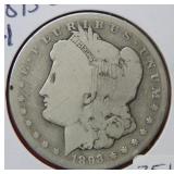 1893 O Morgan Silver Dollar