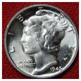 1945 Mercury Silver Dime