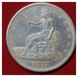 1875  CC Trade Silver Dollar
