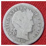 1843 S Barber Silver Dime
