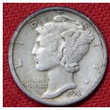 1928 Mercury Silver Dime