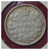 1882 Canadian Silver Five Cent
