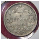 1882 Canadian Silver Five Cent