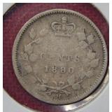 1880 Canadian Silver Five Cent