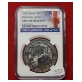 2024 Great Britian Silver Britannia NGC Gem UNC