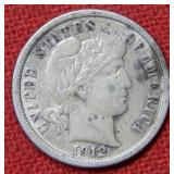 1912 Barber Silver Dime