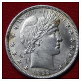 1892 Barber Silver Half Dollar Coin