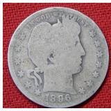 1896 O Barber Silver Quarter