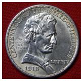 1918 Lincoln Commemorative Silver Half Dollar