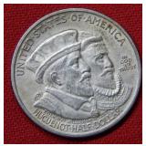 1924 US Huguenot Silver Commemorative Half Coin