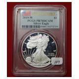 2019 W Silver Eagle 1oz PCGS PR70 DCAM