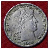 1909 Barber Silver Half Dollar