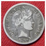 1894 Barber Silver Dime