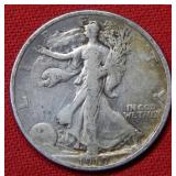 1919 Walking Liberty Silver Half Dollar Coin