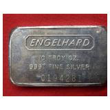 10 Troy Oz Silver Engelhard Bar - Bullion