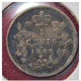 1899 Canadian Silver Five Cent