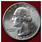 1935 Washington Silver Quarter Coin