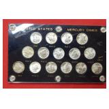 Complete Set of High Grade Mercury Dimes41-45 S