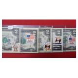 (5) 1976 $2 Fed Res Notes - 1s Day Issue