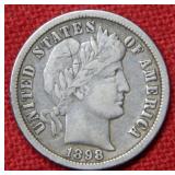 1898 O Barber Silver Dime
