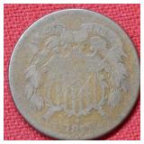 1871 Two Cent Piece Coin