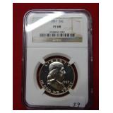 1957 Franklin Silver Half Dollar NGC PF68