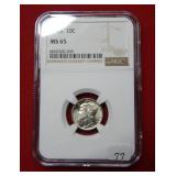 1943 Mercury Silver Dime NGC MS65
