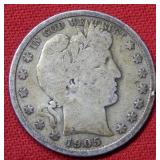 1905 S Barber Silver Half