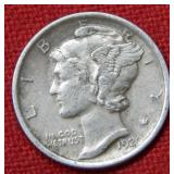 1920 Mercury Silver Dime Coin