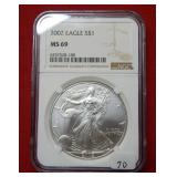 2002 Silver Eagle 1oz NGC MS69