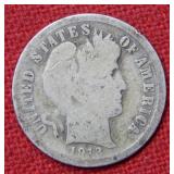 1913 S Barber Silver Dime