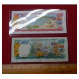 (2) 1968 $1 & $3 Bahamas Notes